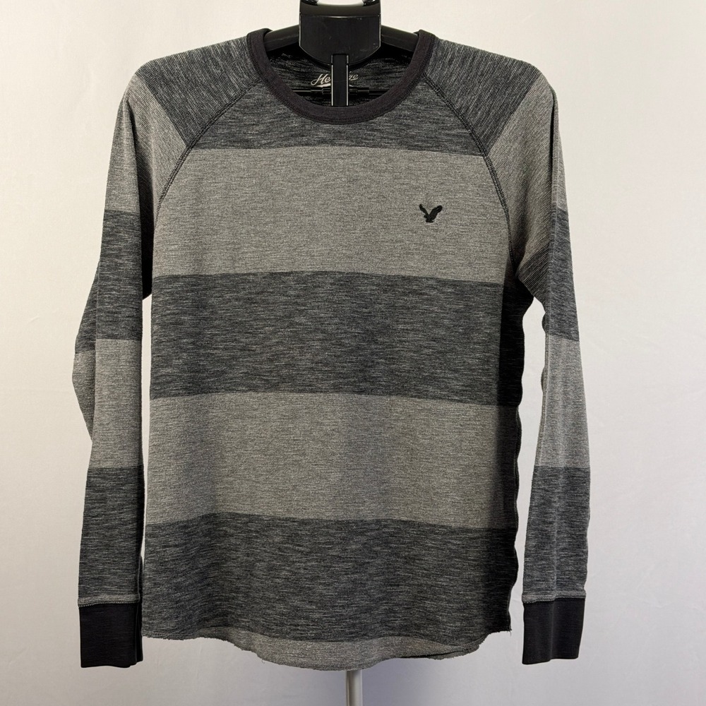 American Eagle Outfitters Mens Thermal Striped Long Sleeve Shirt XL